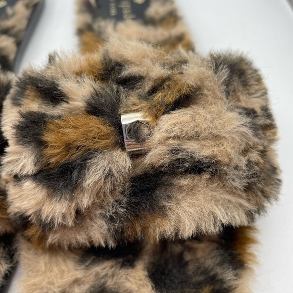 Kate Spade Sandy women’s  Furry Animal Print Slippers size 8 - Picture 5 of 10